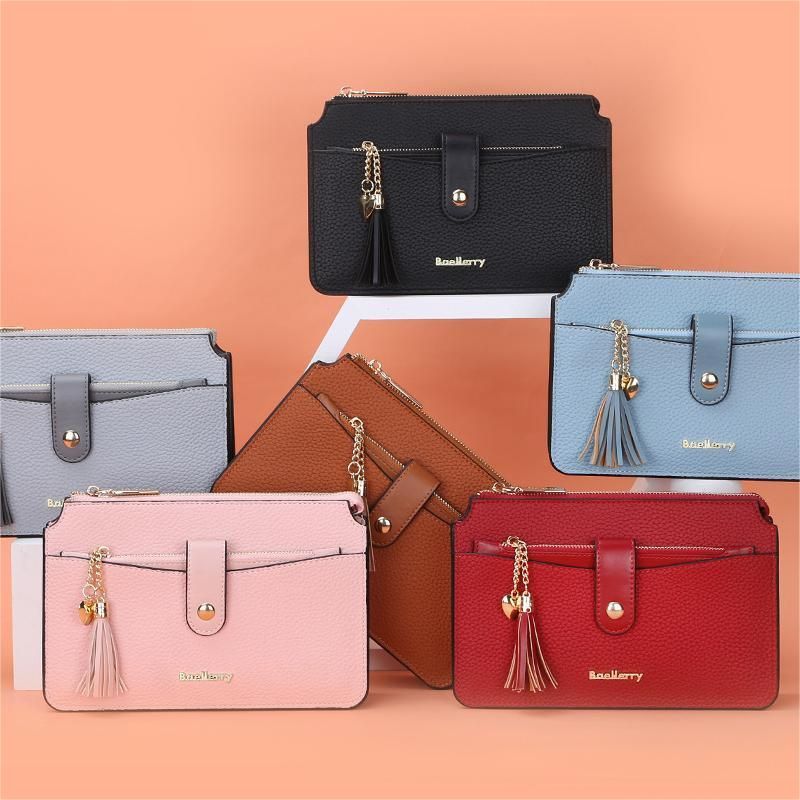 8689 Women's New Fashion Multi Card Zipper Phone Bag Horizontal Shoulder Bag