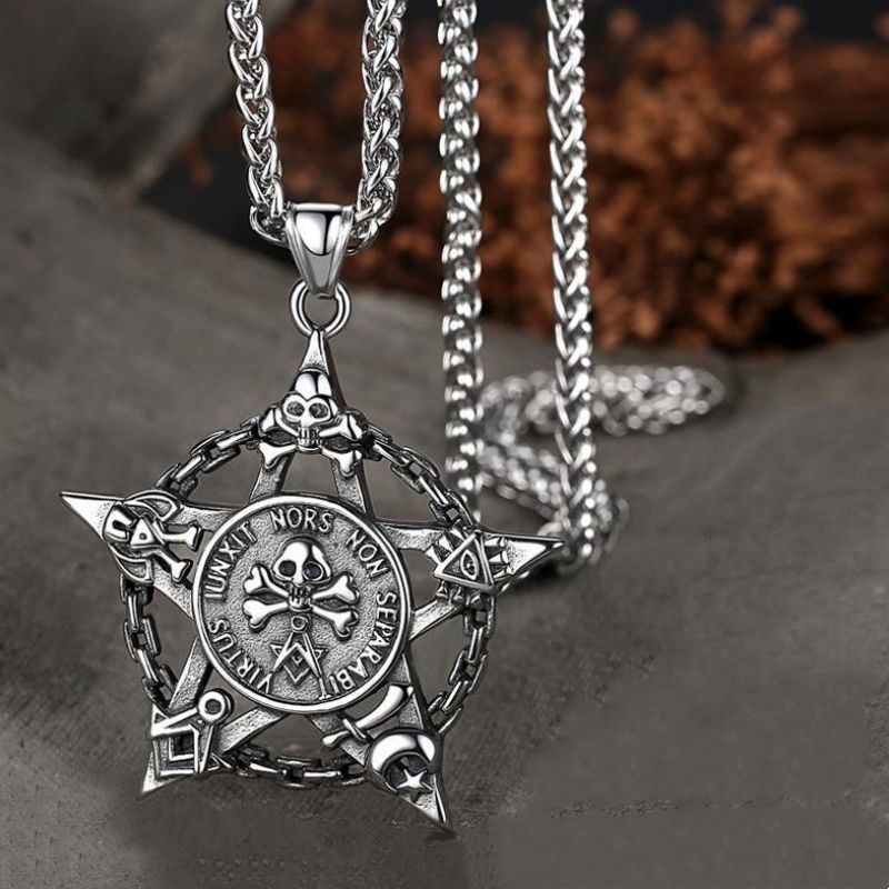 Titanium steel ship rudder hexagonal star necklace CRRSHOP No rust, no fading pendant chain necklace free shipping
