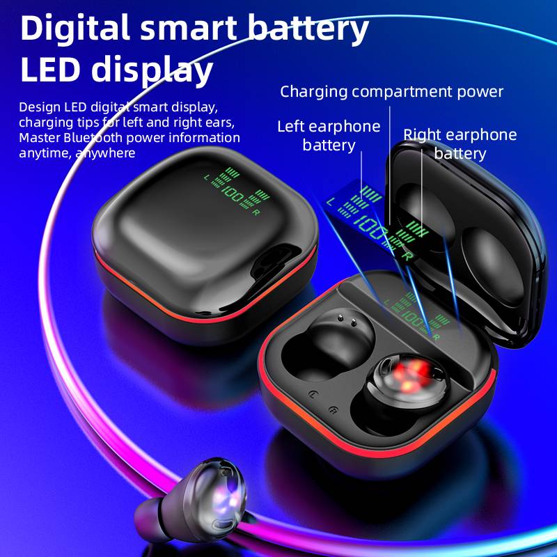 S190 New Headphones Led Smart Display Super Cool Breathing Light Earbuds Toucg Control gaming TWS Earphone
