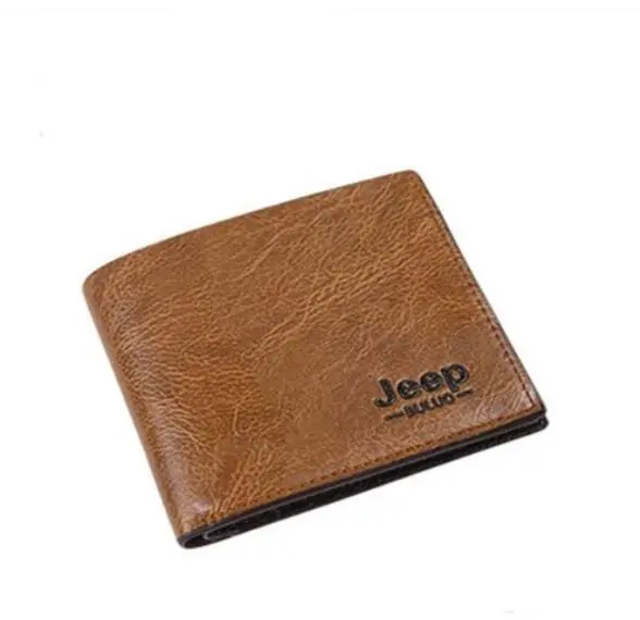 JC Men Wallets Pu Leather Jeep Wallet Classic Short Multi-card Purse Business Card Holders Light