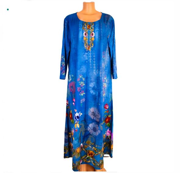 Middle Abaya East Muslim beaded printed long robe African women's dress women