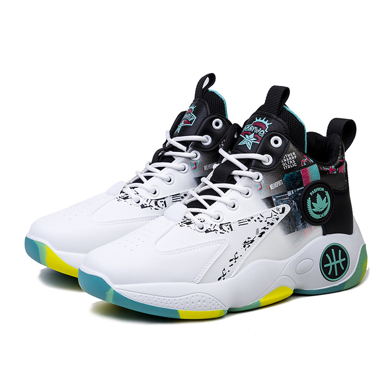 Men's Summer Breathable Graffiti Basketball Shoes Comfortable and Wearable Sports Casual Shoes