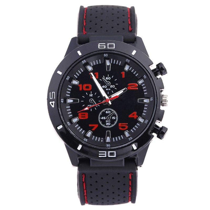 Popular fashion sports men's watch, car line strap, silicone student watch