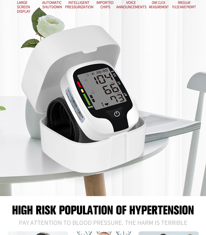 KWL-B03 Blood Pressure Monitor Automatic Adjustable Wrist Cuff Automatic Reading Memory for Home Use