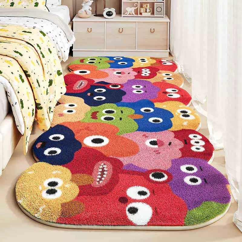 40*120cm,50*120cm,60*160cm,80*180cm,80*200cm Cartoon bedroom bedside carpet, dirt resistant carpet CRRSHOP Children's room carpet, bedroom thick plush pad free shipping mat