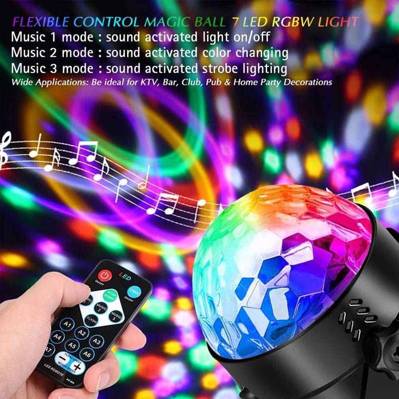 Leopard Cat Party Light, Disco Ball Party Lights Sound Activated with Remote Control, 7 Color Modes Strobe Light for Home Room Dance Birthday DJ Bar Karaoke Xmas Wedding 