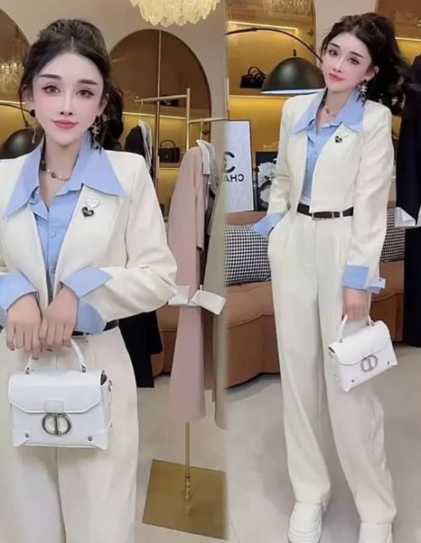 Women's Long Sleeve Casual Office Wear Ladies Korean Luxury Fashion Suit Set