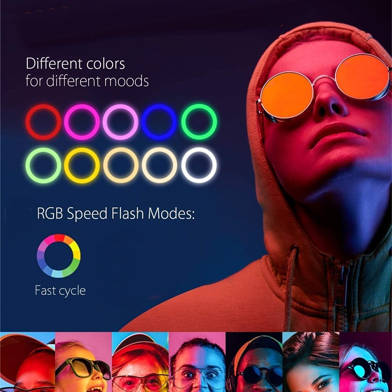 VEONAM RGB video light Selfie Ring Light Photography led light lamp with mobile Holder large tripod stand for Youtube tiktok ringlight 10inch 12inch fill light