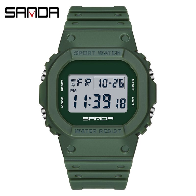 Sunda new square single movement electronic watch multi-functional luminous waterproof outdoor sports student watch