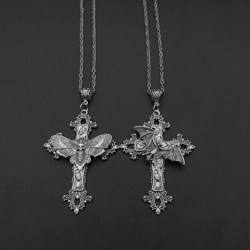 Necklace Cross decoration, pendant necklace，Butterfly Skull Pendant Chain