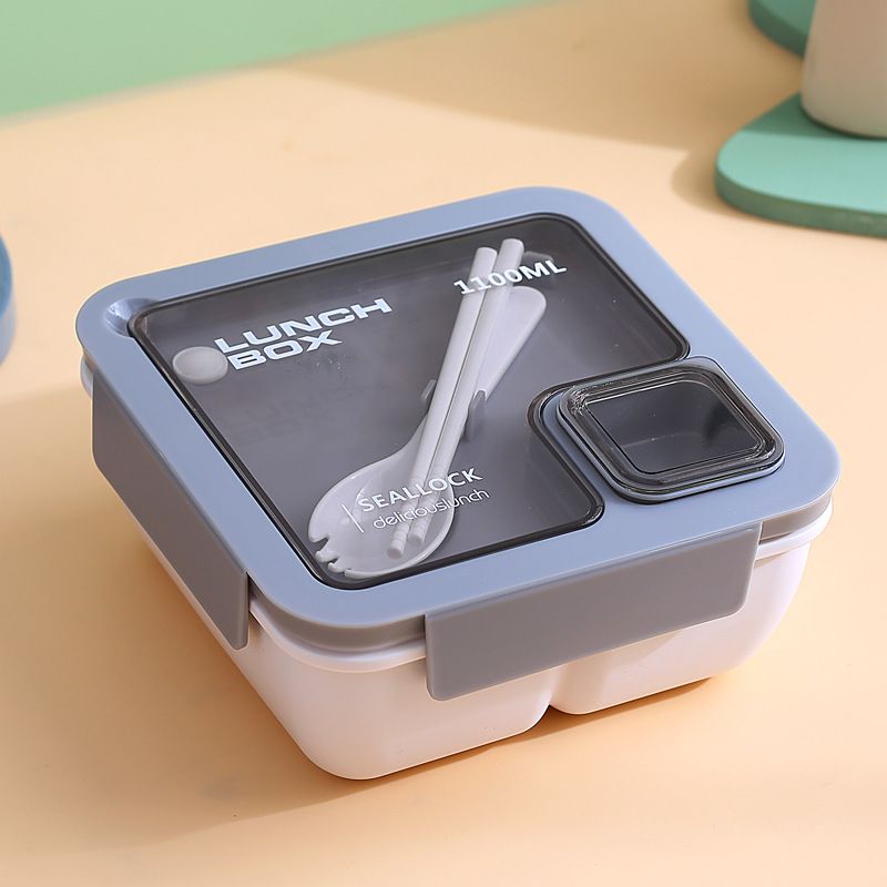 Handheld Compartmentalized Lunch Box Microwave Heat Student Lunch Box Office Worker Simple Light Food Lunch Box Kitchen Dining Storage Travel To-Go Food Containers
