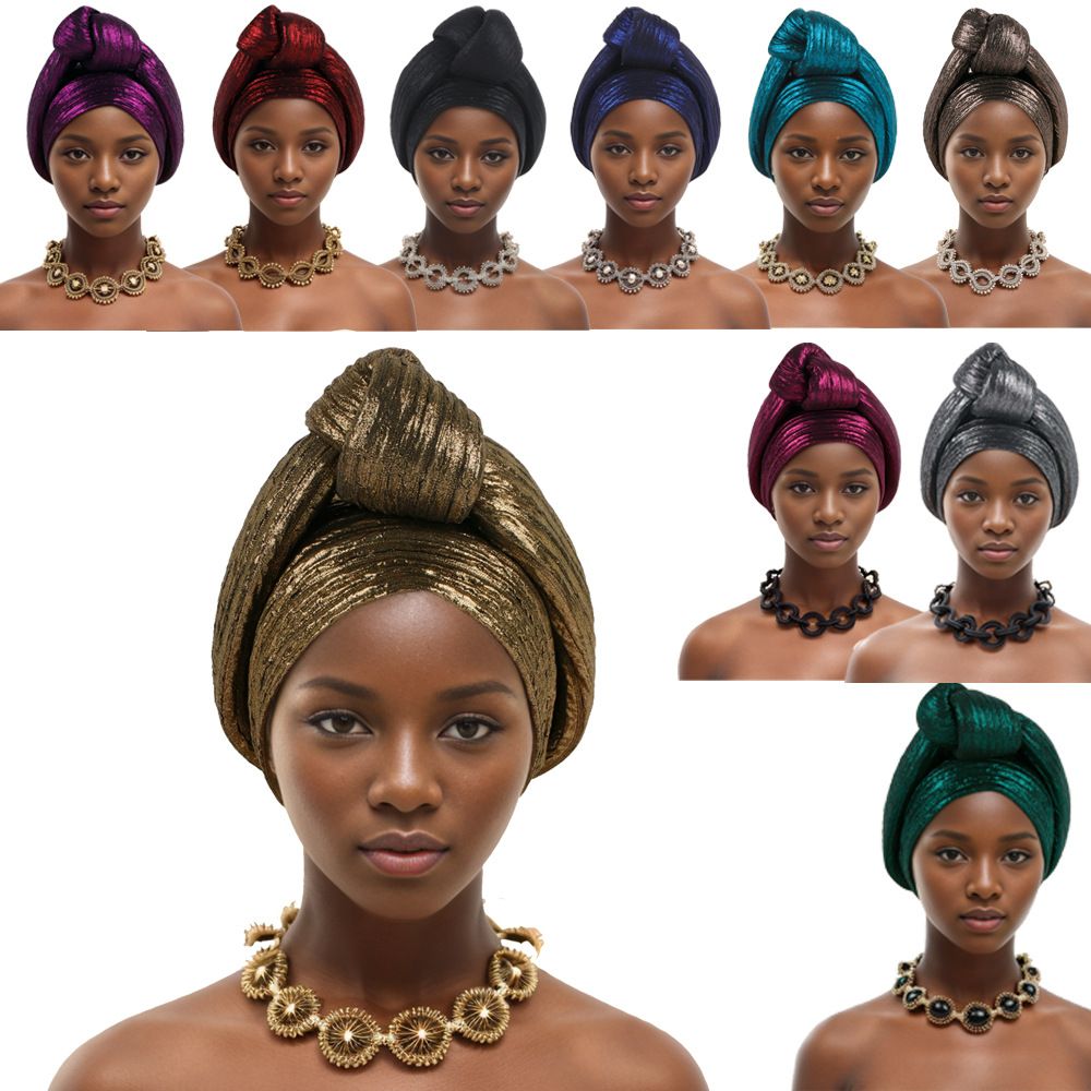 New Product Selection-2024 New African fashion perm forehead knotted African turban hat elastic comfortable turban hat