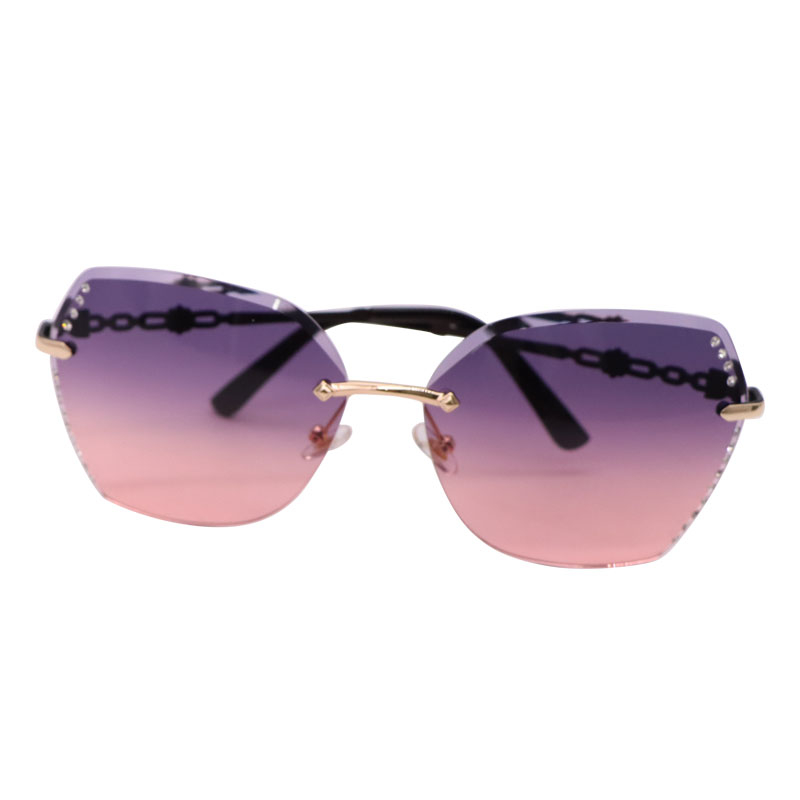 956 Fashion Lady Sun Glasses Rimless Rhinestone Decor Women Sunglasses Vintage Alloy Frame Butterfly Classic Brand Designer Shades