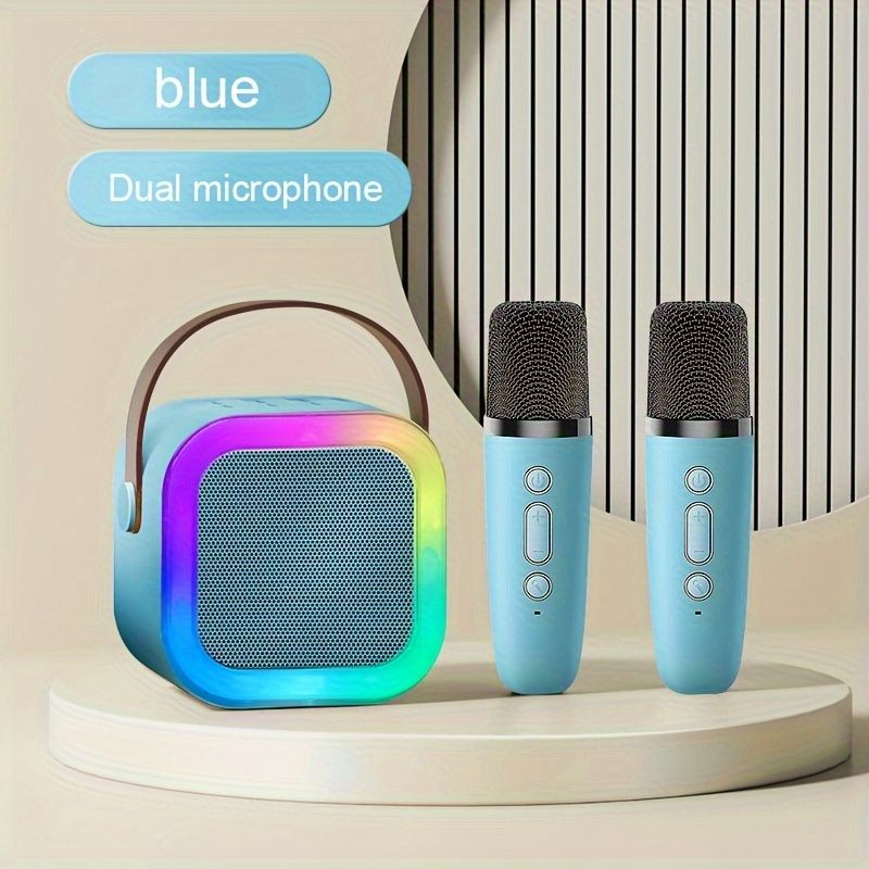 Versatile" K12 Wireless Wireless Karaoke System With Built-In Mic - Usb-C Charging, Stereo Sound, Button Control - Perfect For Smartphones & Tablets