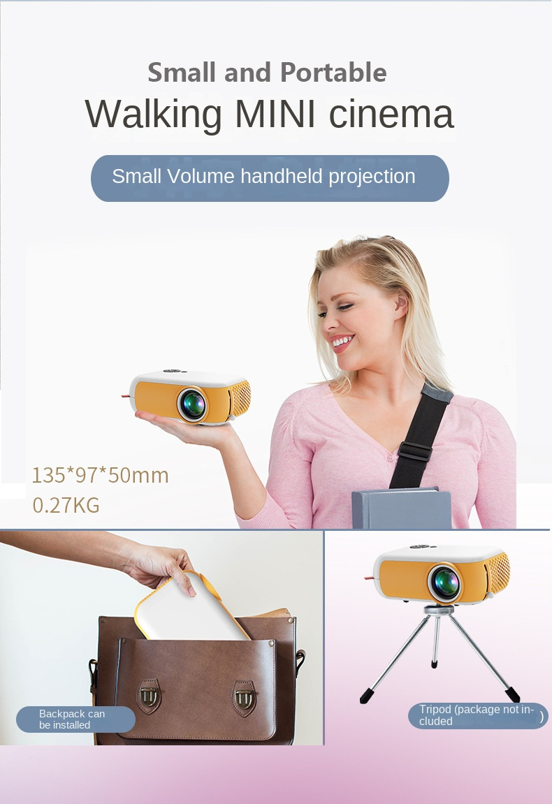 Mini projector Household LED screen portable outdoor small projector HD 1080 A10