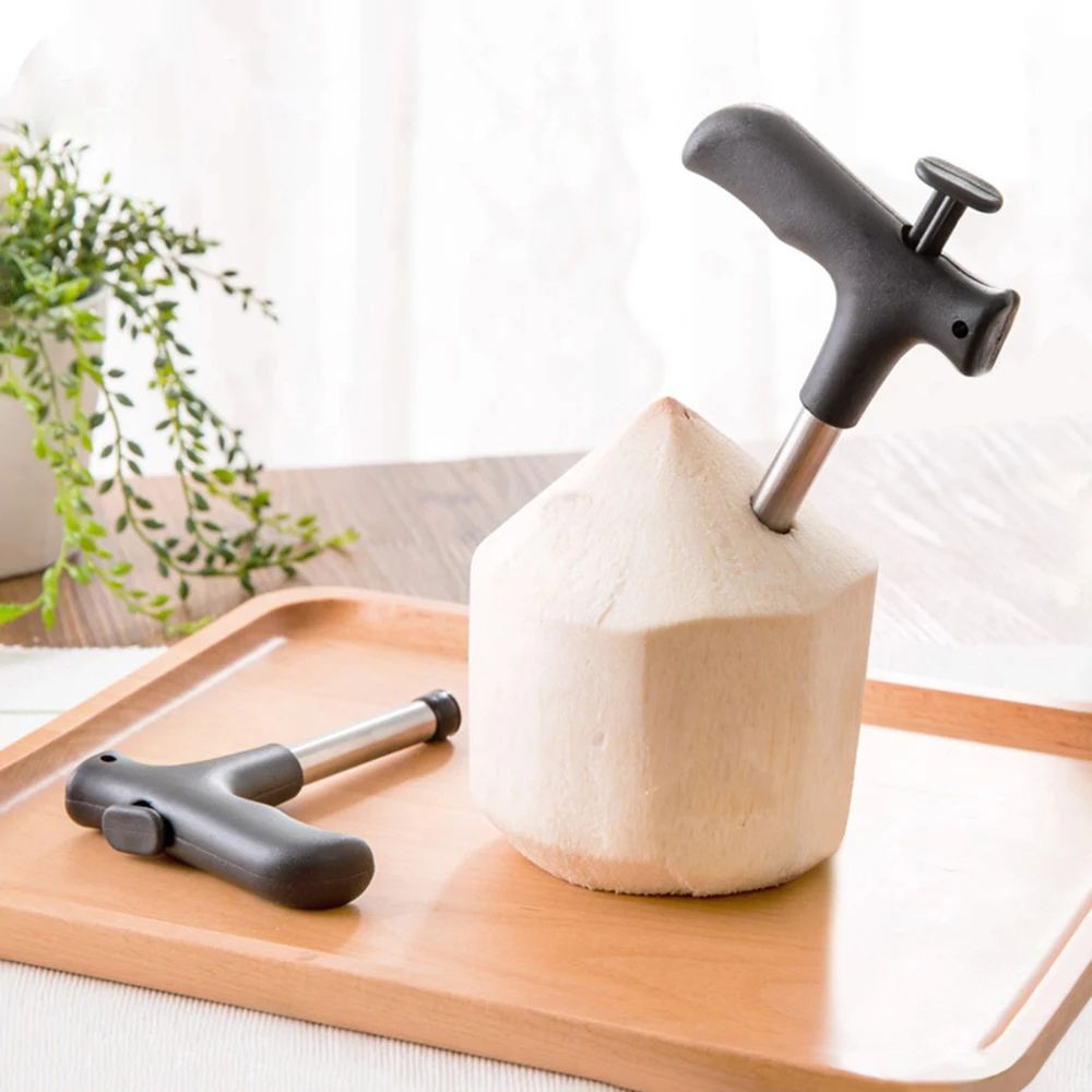 Coconut Opening Tool,Stainless Steel Punch Tap Knife Opener for Fresh Coconut Water,Easy & Convenient Straw Hole Maker