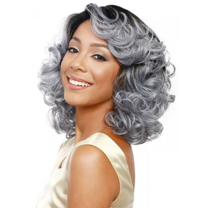 2025 New Western-Style Women's Gradient Short Curly Wig, High-Temperature Synthetic Fiber Wig Cap, Cross-Border Fashion Export Wig