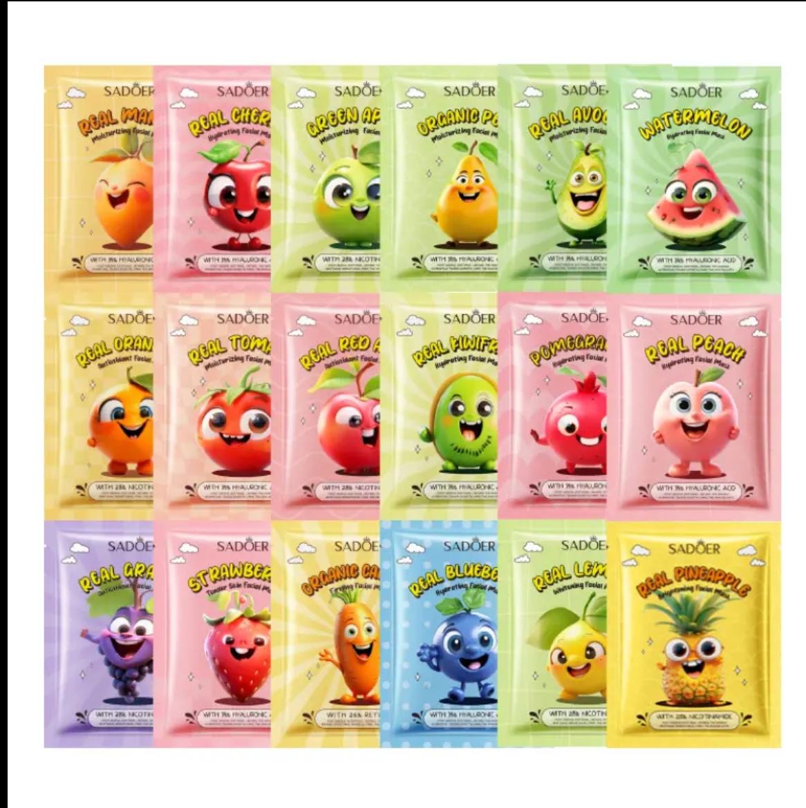 Randomly picked sheet mask for Moisturizing, oil control, anti-acne, pores shrinking, hydrating and other skin care benefits tackling various skin conditions, with gifts