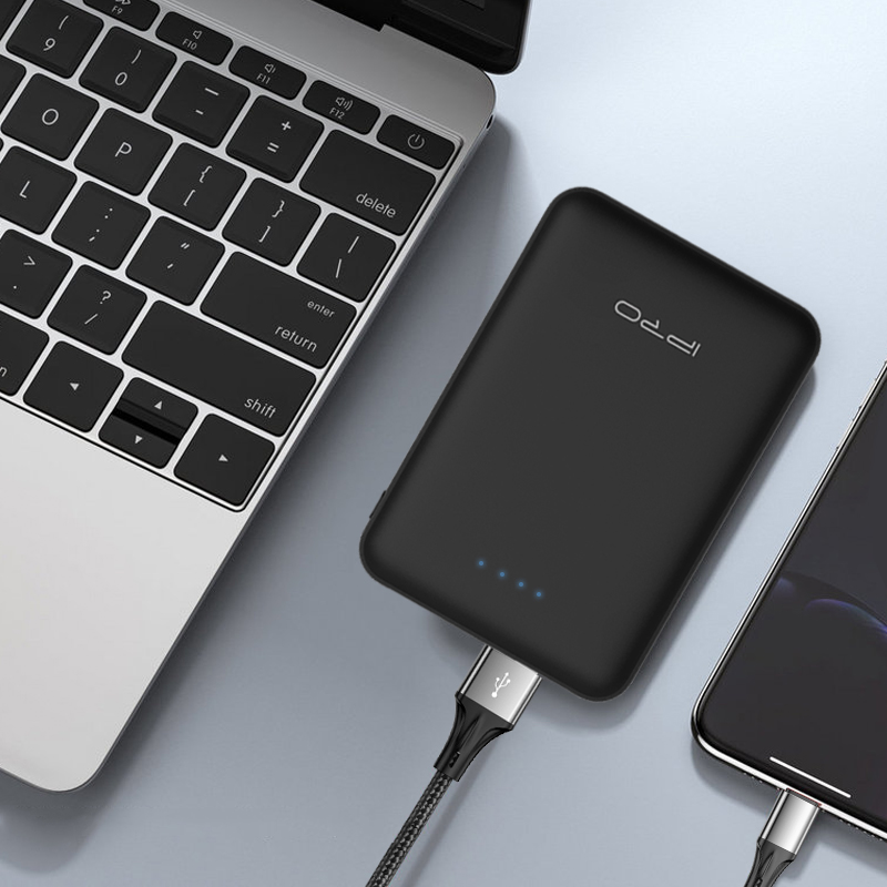 IPRO FB5 Portable Powerbank Mobile Phone Charger Ultra Compact Charger Power Bank 5000mAh External Battery Pack Dual Output Port with LED