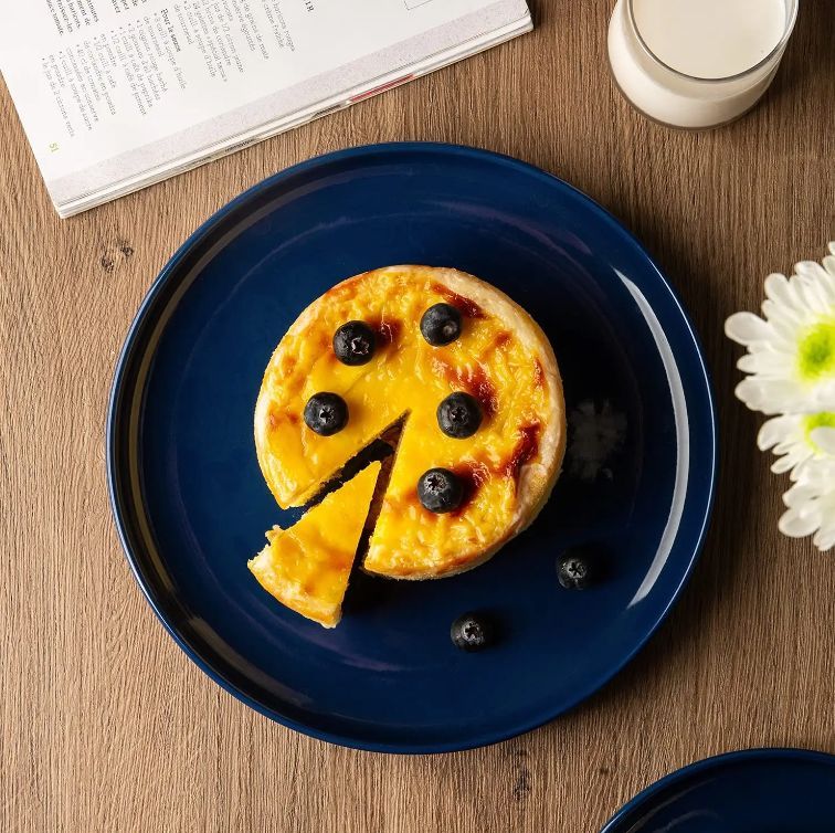 Round Ceramic Plate Modern Creative Pizza Plate Tableware - Nordic Style Colorful glaze for home, restaurant, and hotel kitchen - Micorwavw and dishwasher safe - T-13