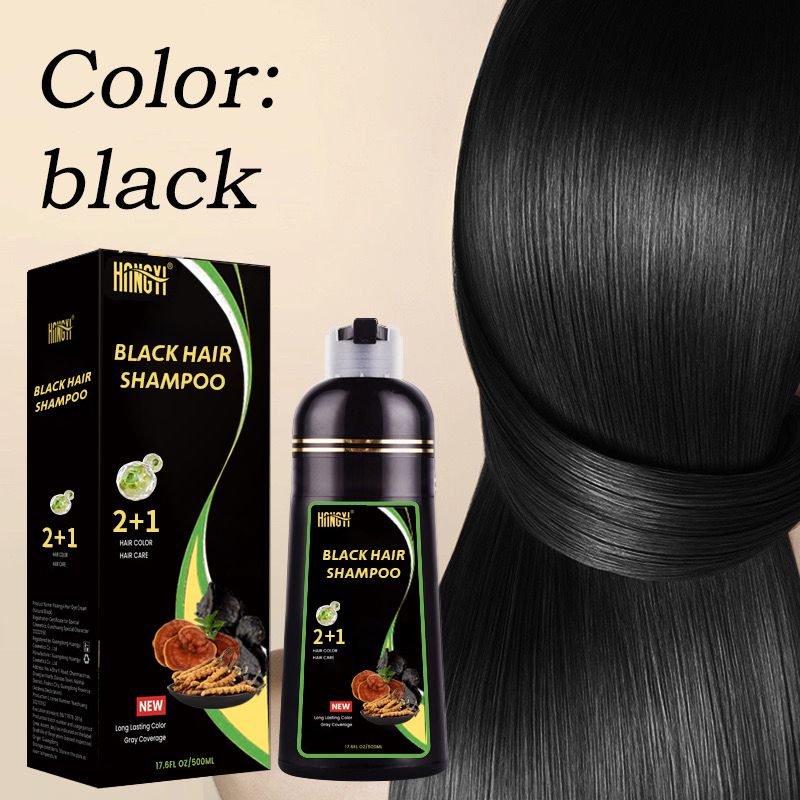 A black plant hair dye to cover gray hair and wash black bubble hair dye