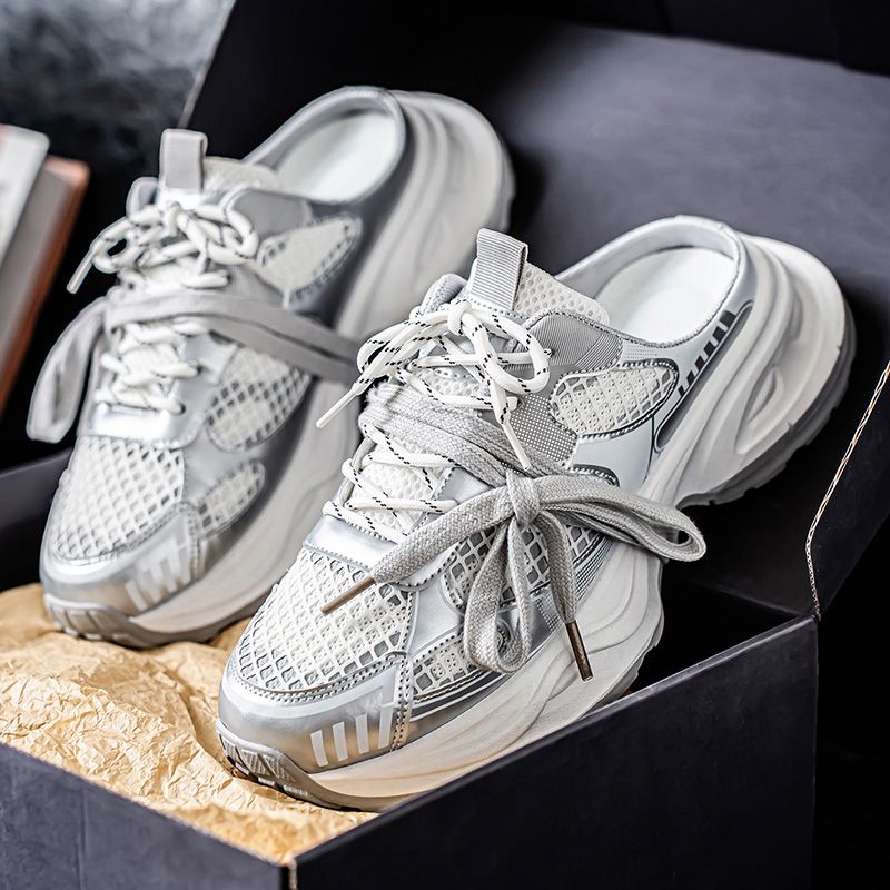 Youth Men Breathable Slip On Loafers Sneaker Teenagers Lace-Up Fashion Casual Footwears Male Platform Sports Shoes Daily Leisure