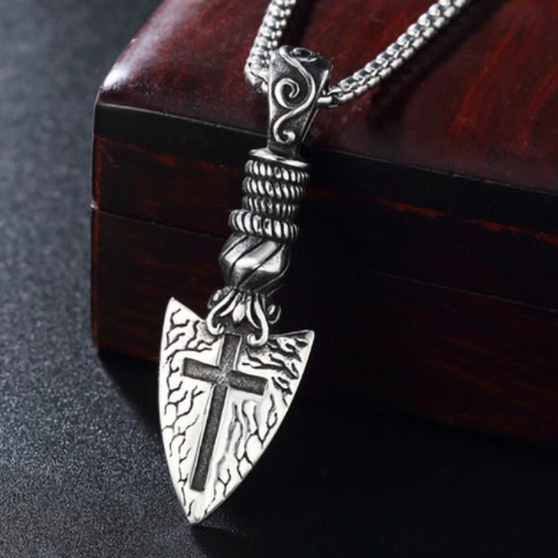 Necklace unisex Hip hop accessories, trendy, cross blade necklace, men's and women's titanium steel jewelry CRRSHOP free shipping pendant chain necklace