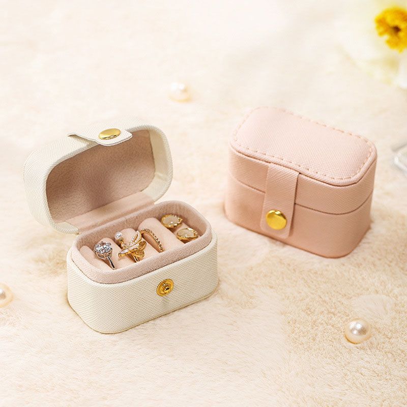 sp01244 Jewelry Gift Packing Box PU Leather Jewelry Storage Case Mini Travel Jewelry Ring Box