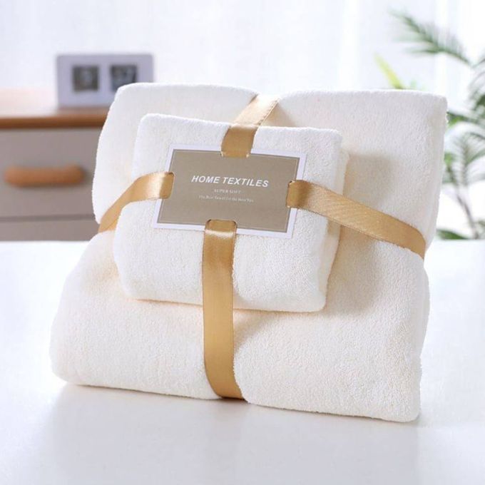 Towel Set - 2 Pcs - White