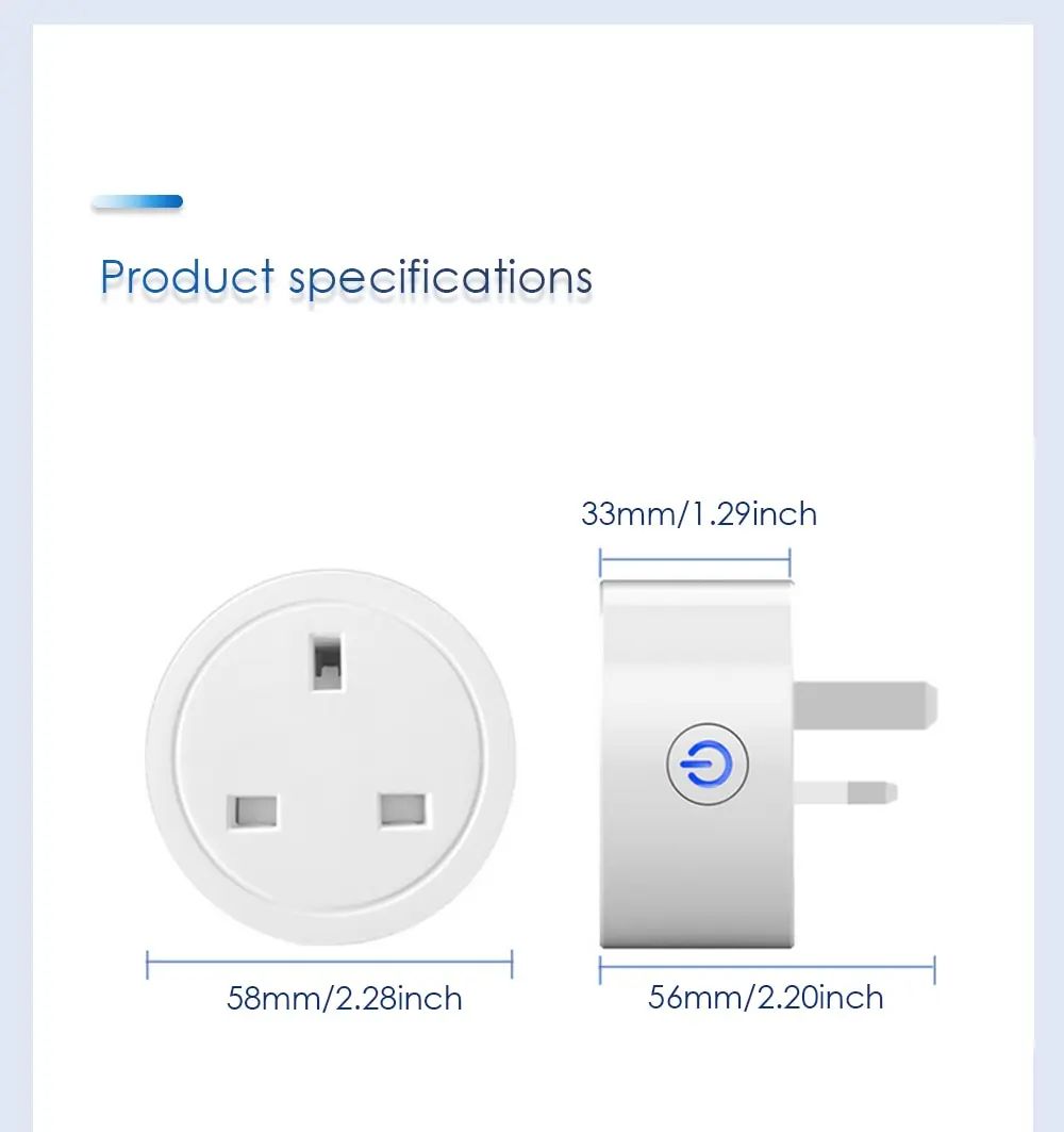 20A UK Plug TUYA WIFI Smart Socket With Power Monitor Voice Control Timing Home Power Socket Work with Alexa Google