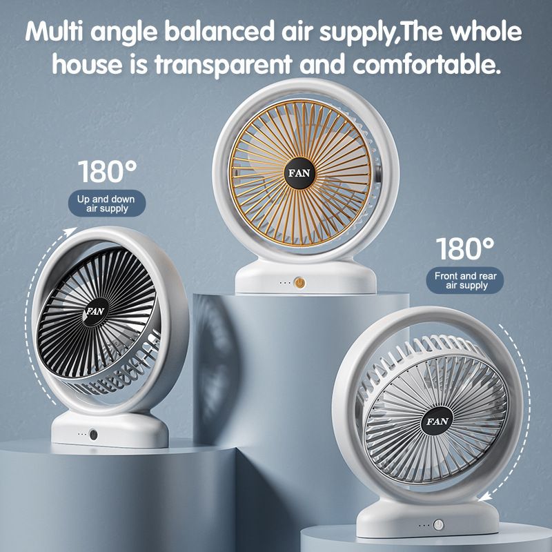 Colorful Running Light USB Desk Fan Portable Silent Air Circulation Fan Home Office Dormitory 网红 Cooling Mini Fan