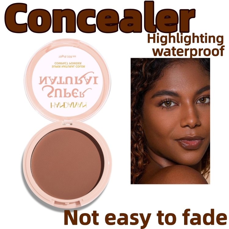 Powder female gentle and bright Powder Oil control waterproof lasting Moisture Concealer No card powder No makeup removal CRRSHOP women Waterproof, makeup setting, and not easy to fade ladies beauty care Makeup foundation present