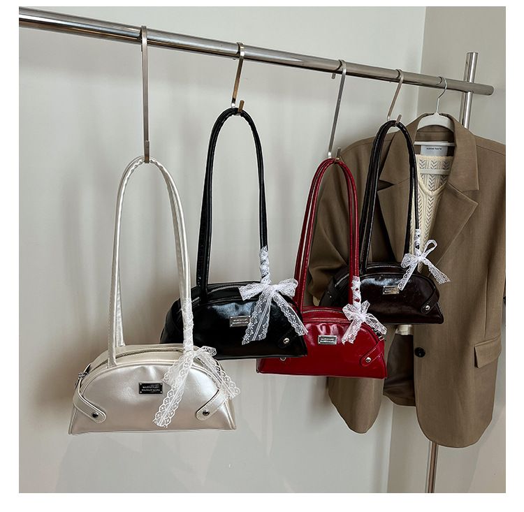 Niche Design Women Underarm Bag, Fashion Handheld Bowling Bag, Versatile Commuter Shoulder Handbag for Daily Work Shopping
