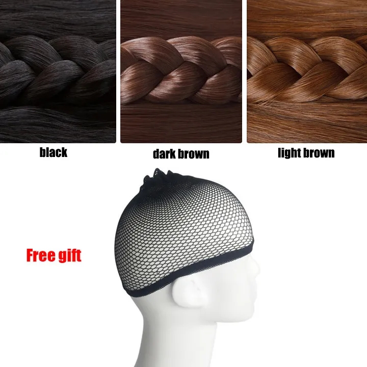 Ladie Long Straight Hair Synthetic Middle Part Black Wigs For Women