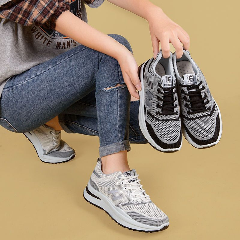 H Women's Casual Shoes Flat Shoes  Mesh Breathable Running Sneakers