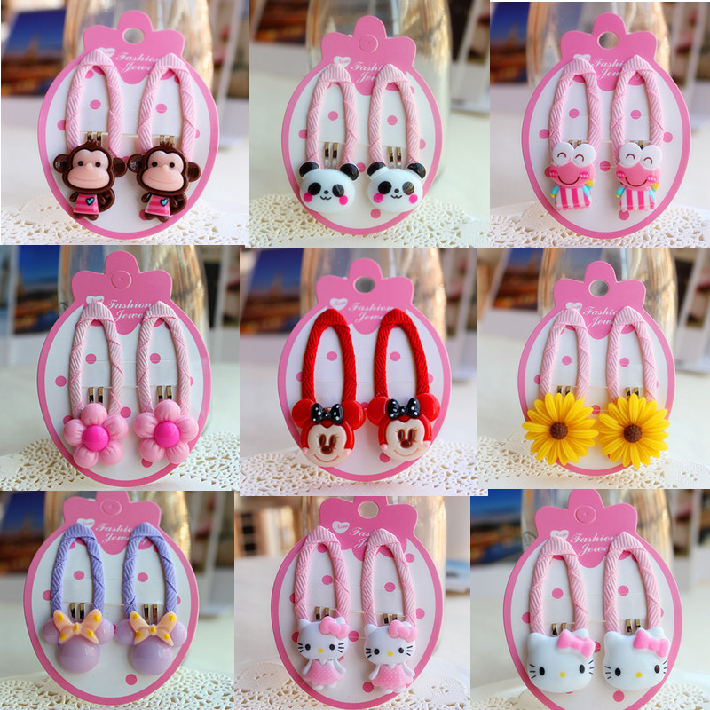  4PCS Children's hair card female baby cute hair clip super cute 2022 new girls princess resin BB clip hair accessories