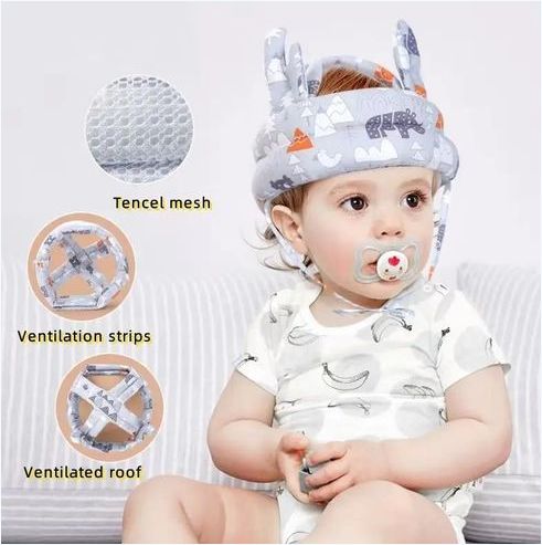 Genetic Protective Cap Safety helmet Head Cushion for Toddler -Gray
