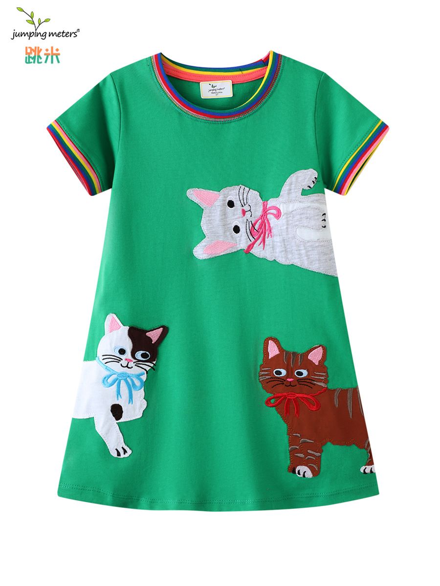 Fashion knitted girls little girls one-piece princess dress girls short-sleeved dress 67221