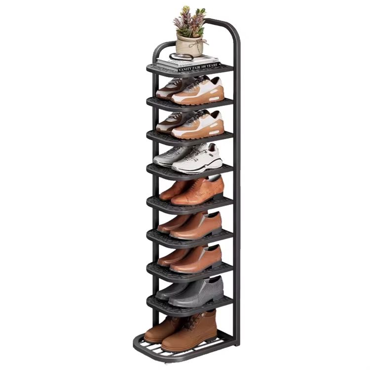 HOME 8 Tiers Shoe Rack Space Saving Vertical Single Pairs Sturdy Shoe Shelf Storage Organizer