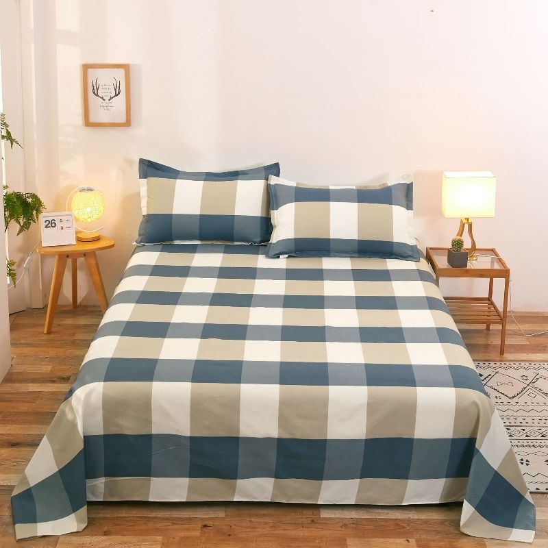 Bed Sheet Bedding 3-piece set CRRSHOP home Bed sheet + 2 pillowcases Skin friendly brushed bed sheets, pillowcases, single and double sets