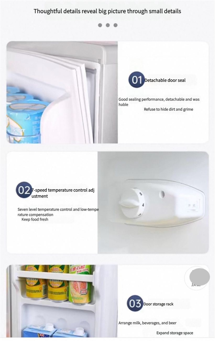 First level energy-saving Rongshida small refrigerator, household small rental room, dormitory, single person office, mini double door refrigerator