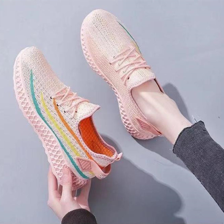 Hot sale Shoes Women's Shoes Flying Knitting Sports Shoes Fashion Casual Mesh Lightweight Women's Coconut Shoes