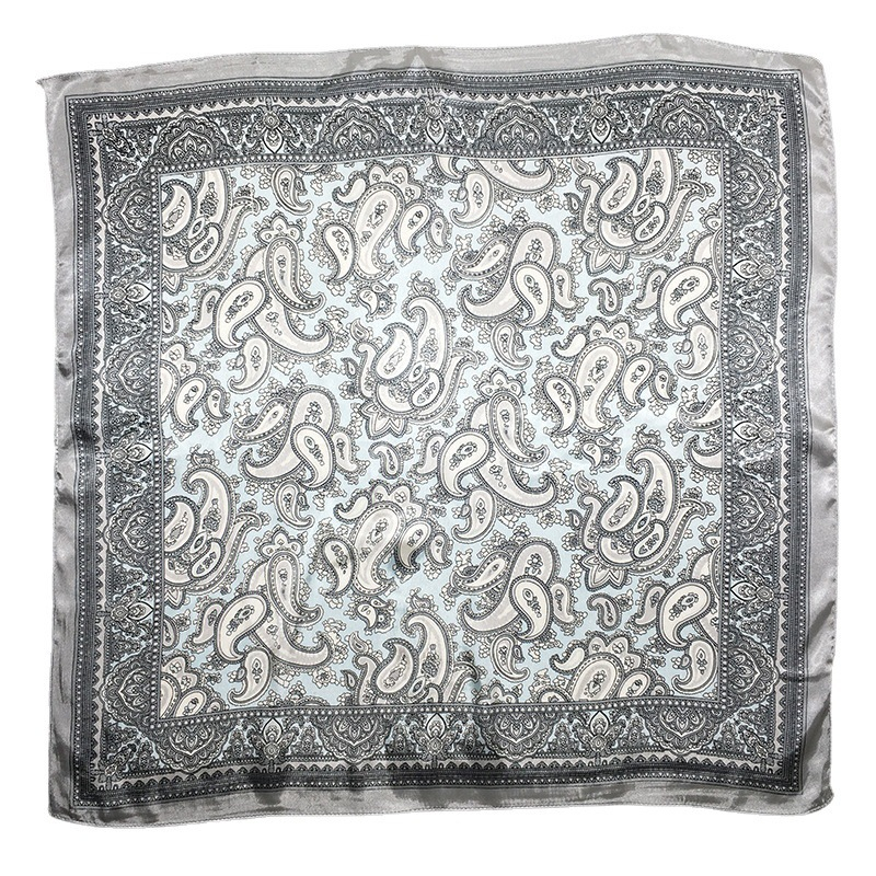Tied Hair Scarf Cashew Nut Simulation Silk Scarf Female New Small Square Scarf Bag decoration headband 60CM*60CM