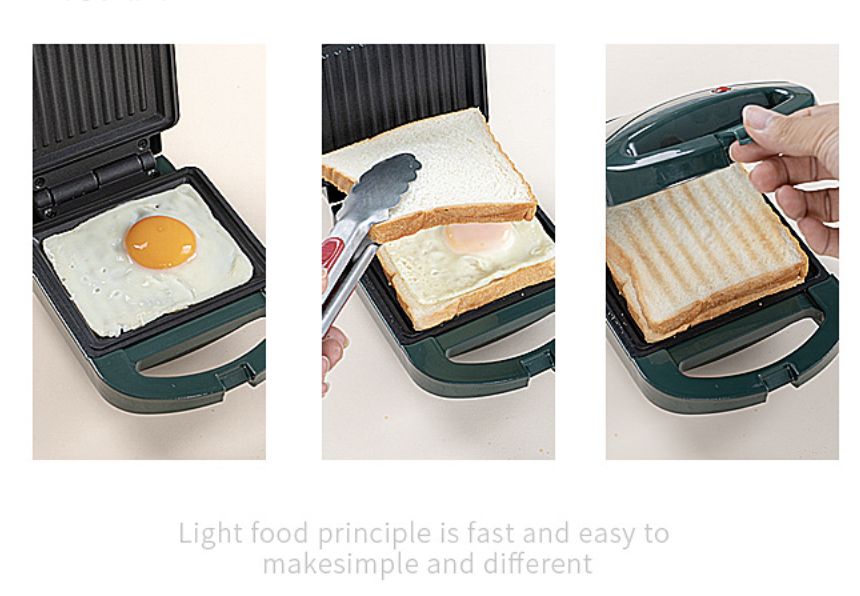 Kitchen Small Appliance Toaster Sandwich Maker Sandwich Machine Breakfast Machine Household Light Food Machine Multi Functional Artifact for Toast Pressure Baking Bread Machine