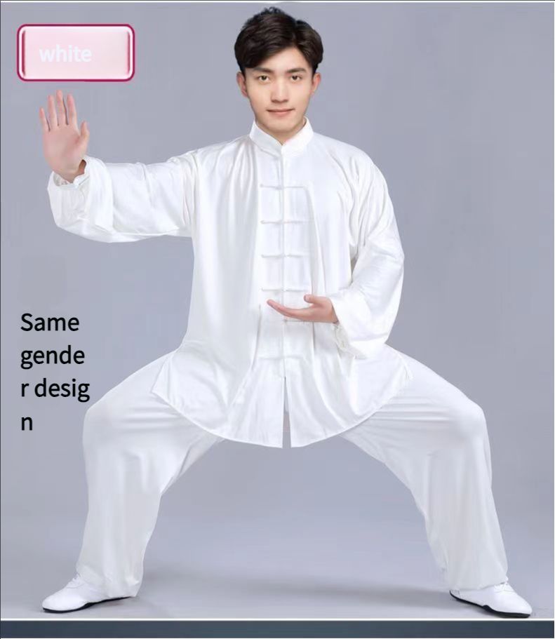 Tai Chi suit set for women in spring, summer, autumn, high-end milk silk Tai Chi practice suit for men, Chinese martial arts suit