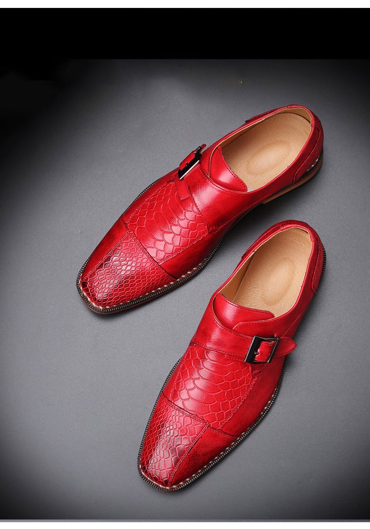 Spring new business casual men's shoes: British pointed-toe leather shoes, men's belt-buckle trendy shoes, men's cross-border shoes