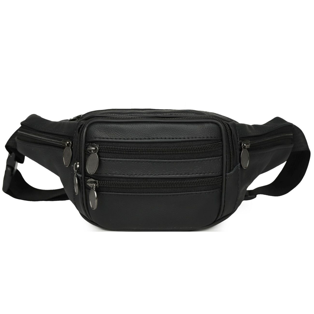 Multi-Functional Sports Waist Bag, Genuine Leather Solid Color Cash Bag, Portable New Single Shoulder & Crossbody Chest Bag
