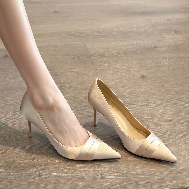 2026 Spring Summer New Women Pumps, French Luxury Fairy Style Pointed Toe Stiletto Heels, Elegant Socialite Temperament Formal Single Shoes, Fashion Bridal Wedding Dress Heels for Ladies