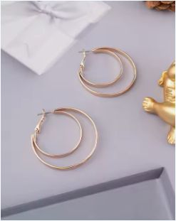 Round Dangle Earrings Silver Color Hoop Earrings for Women Vintage Metal Big Circle Hollow Earring Jewelry
