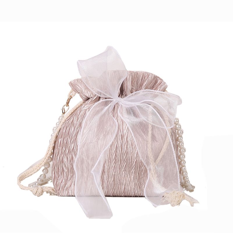 2025 Summer Trendy New Women's Bag, Pearl Pleated Crossbody Bag for Women, Fashion Versatile Single-Shoulder Bag, Korean Niche Texture Ladies' Bag4